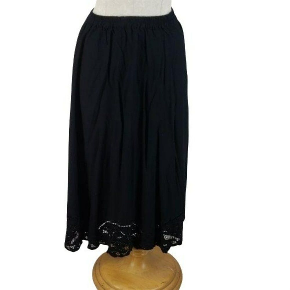 Faith Resortwear Long Black Lace‎ Trim Medium Size Skirt